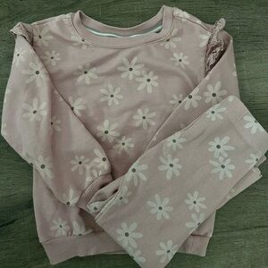 Cynthia Rowley 2 Piece Pink Floral Outfit | 4T | Sweatshirt and Pants